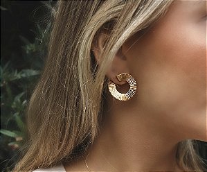 Brinco Disco Ouro Amarelo