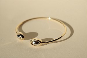 Bracelete Duo Ouro Amarelo e Branco