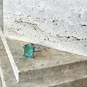 Anel Baguete Turmalina Paraíba Fusion regulável