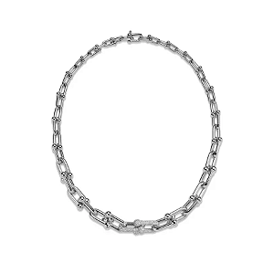 Corrente elos inspiração Tiffany no Ródio Branco