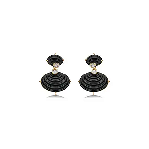 Brinco Duo Esmaltado com Zirconia