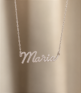 Colar Personalizado Prata 925 e Zircônia
