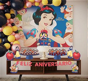 Kit festa Decoração aniversário Branca de Neve 39pçs EVA