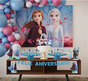 Kit festa Decoração aniversário Frozen 39pçs / Fácil em EVA