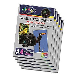 40 fls papel Fotográfico High Glossy Adesivo Off Paper 135g