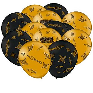 Balões Bexigas 25uni decoração festa Naruto número 9"