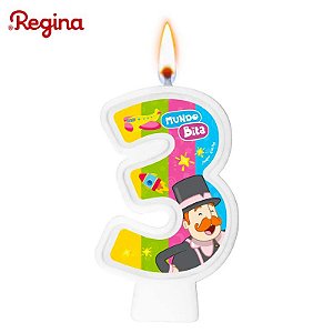 Vela Mundo Bita Número 3 Decoração Festa