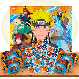 Kit festa completo 71 pçs Decoração festa Naruto aniversário