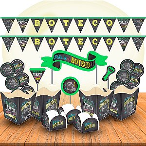 Kit festa completo 81 peçs Decoração Boteco aniversário