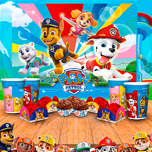 Kit festa Patrulha canina decoração aniversário 159 peças