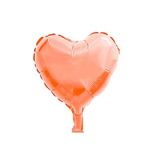 BALÃO BEXIGAS CORAÇÃO METALIZADO ROSE GOLD - 18" - 45 CM