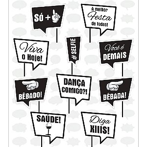 10 Placas divertidas decoração festa kit completo para uso