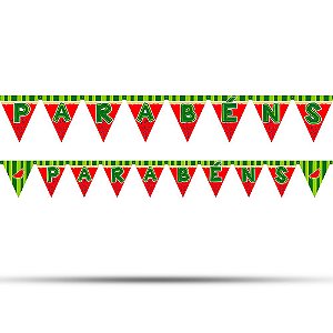 Faixa Bandeirola Decoração festa Melancia cor mais viva