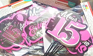10 Placas divertidas decoração festa 15 Anos kit pronto