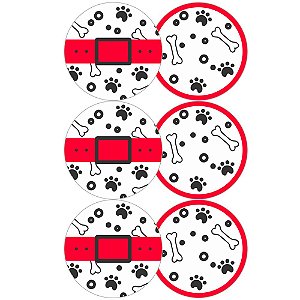 16 Adesivos redondo decoração Patrulha pets festa