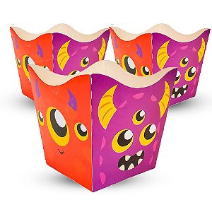 kit 10 Cachepo Papel cartonado Decoração Monstros festa