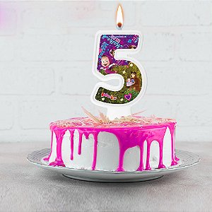 Vela Masha e o Urso número 5 decoração festa aniversário