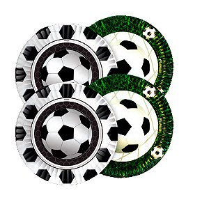 8 Pratos descartáveis futebol time decoração festa aniversário