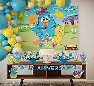 Decoração Festa Galinha Pintadinha Kit COMPLETO em EVA 39pçs