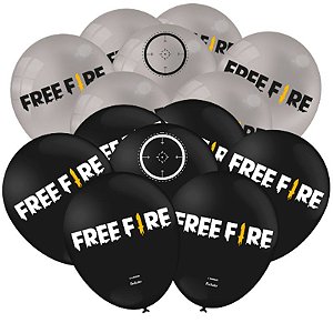 25 Balões Bexigas decoração Free Fire aniversário 9" festa