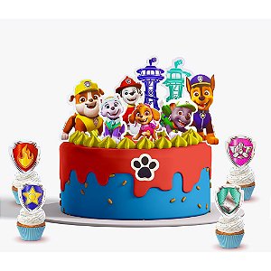 Aplique gigante Patrulha canina topo de bolo/ tags/ topper/ decoração de festa