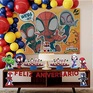 Kit festa Decoração Homem Aranha e seus amigos 39pçs em EVA