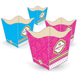 kit 10 Cachepo Papel cartonado Decoração princesa e princIpe