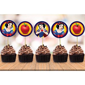 12 Tags topper para doces Branca de neve/ decoração de festa