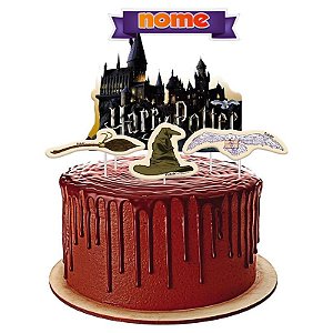 Topo de bolo personalizado festa Harry Potter topper