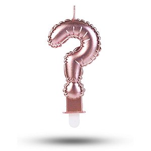 Vela balão interrogação Rosê gold Decoração Festa