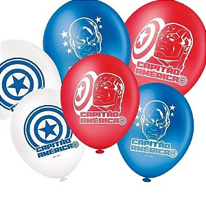 25 Balões Bexigas 9" peloga decoração festas Capitão América