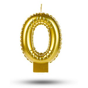 Vela balão Número 0 Dourada ouro Decoração Festa