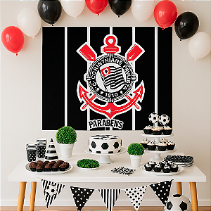 Painel Corinthians TNT Decoração festa GIGANTE 1,40m