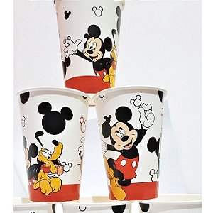 8 Lembrancinha Copos 180 ml Aniversário Mickey festa