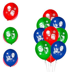 25 Balões Bexigas 9" decoração festas Vingadores completa