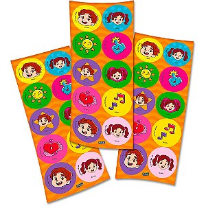 30 Adesivos Maria Clara e JP redondo decoração festa