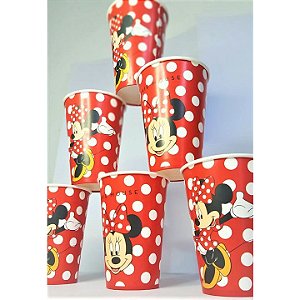 8 Copos Decoração Minnie aniversário festa aniversário