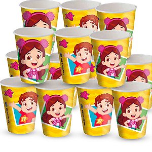 8 Lembrancinhas copos Maria Clara e JP decoração festa