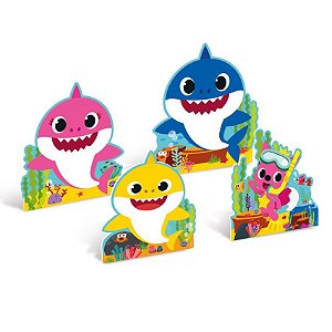 Decoração festa Baby Shark Display de mesa 4 Unid