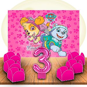 kit festa 52 pçs Decoração patrulha canina Skye e Everest 3