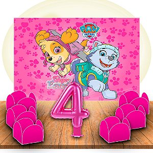 kit festa 52 pçs Decoração patrulha canina Skye e Everest 4