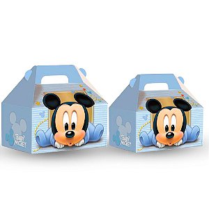 100 Caixas Maletinha Lembrancinhas Mickey baby 15x10x15
