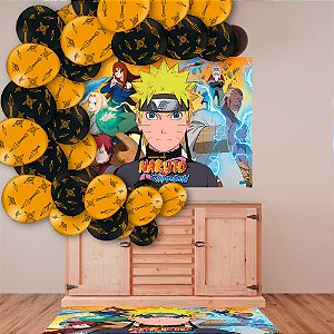 Kit festa Decoração Naruto painel Gigante + 25 Bexigas
