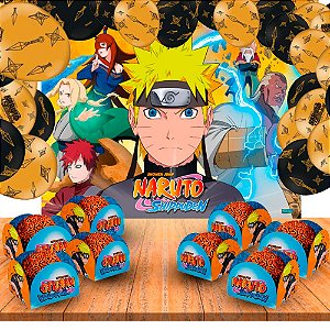 Kit festa completo 41 pçs Decoração festa Naruto aniversário