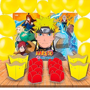 Kit festa 111 pçs Decoração Festa Naruto Cores vivas
