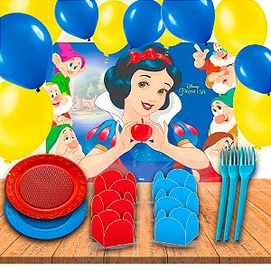 Kit festa COMPLETO Decoração Branca de neve  246 Itens