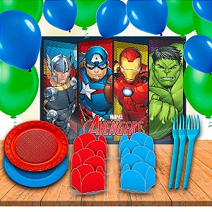 Kit festa COMPLETO Decoração vingadores 246 Itens