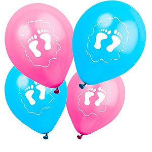 25 Bexigas balões  chá de bebê chá revelação pezinhos