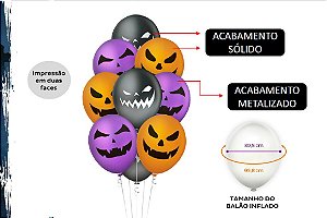 BALAO LATEX PREMIUM DECORAÇÃO HALLOWEEN 12pol. 10 un
