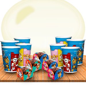 Kit festa Patrulah canina Decoração 12 Copos + 50 forminhas